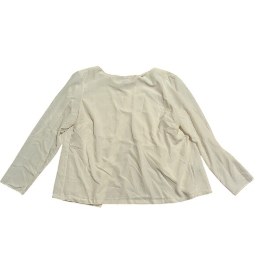 Lauren Ralph Lauren Blouse 12 L Large Ivory Cream Long Sleeve Shirt Top